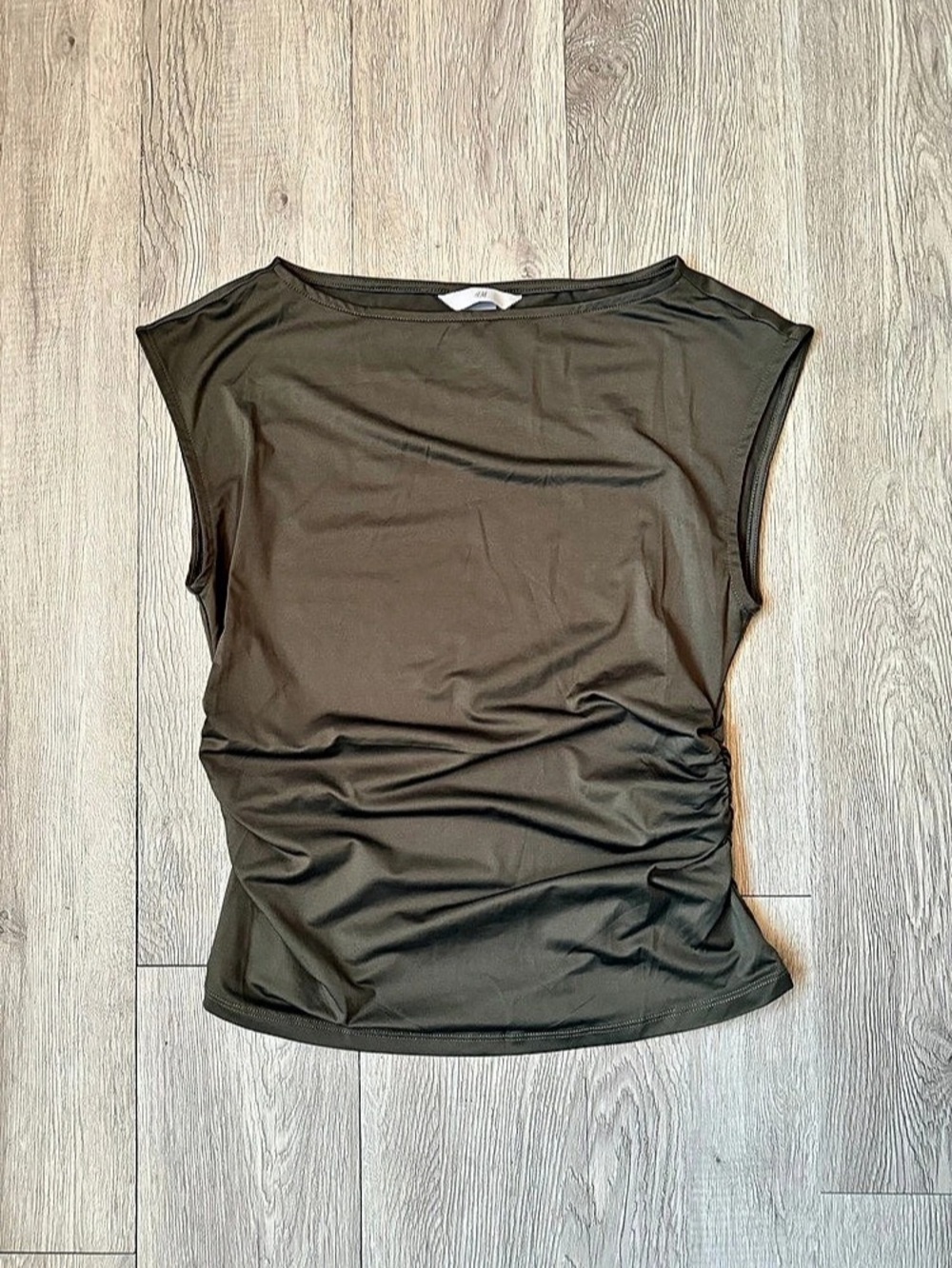 H&Medium Draped Top Olive Green Tank Top Size Medium